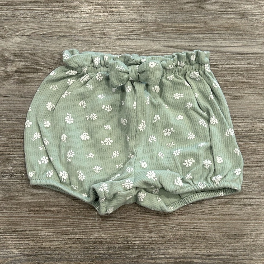 Charming Floral Baby Shorts in Green